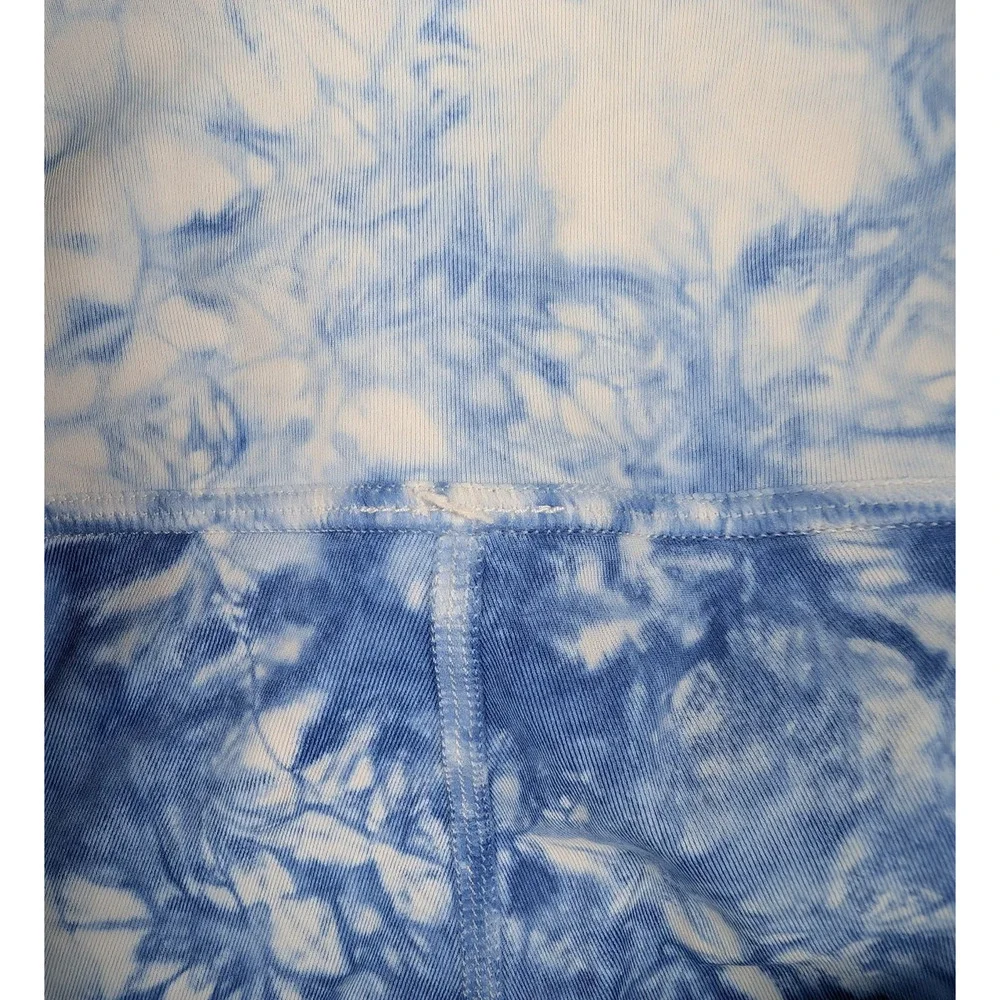 Lululemon Wunder Under Leggings Womens 6 Blue Tie Dye Athletic Training Yoga Gym